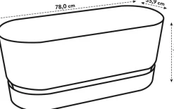 Elho plantenbak met waterreservoir Greenville zwart 78 x 35 x 33,5 cm