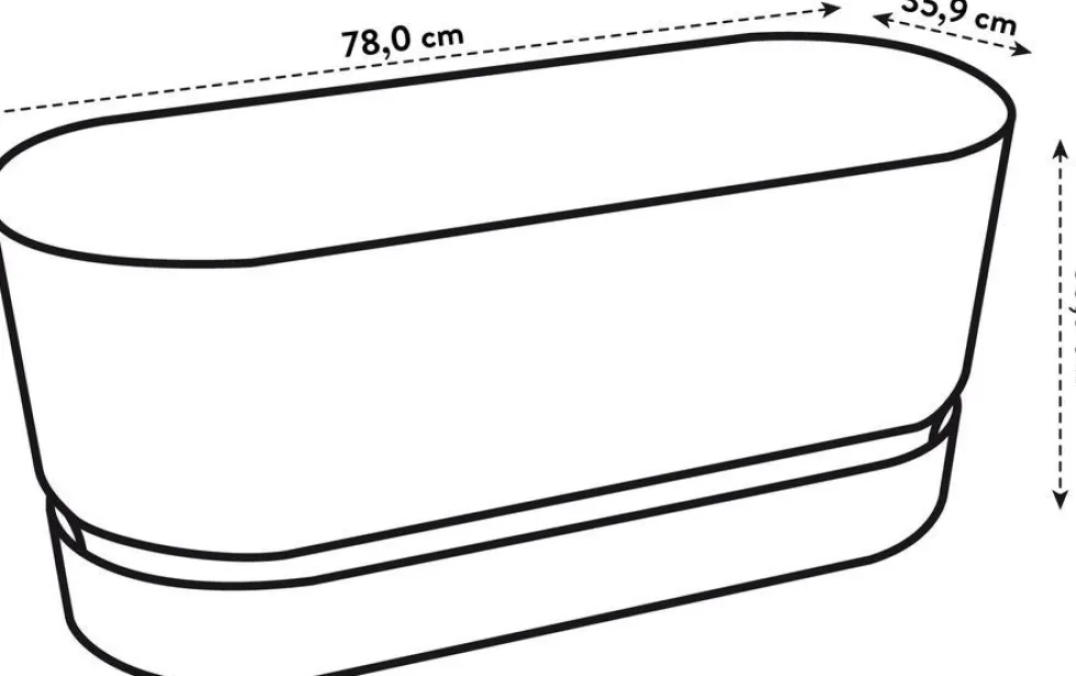 Elho plantenbak met waterreservoir Greenville zwart 78 x 35 x 33,5 cm