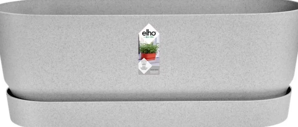 Elho plantenbak met waterreservoir Greenville grijs 49 x 19,8 x 17,9 cm