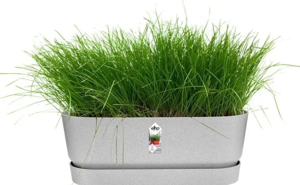 Elho plantenbak met waterreservoir Greenville grijs 49 x 19,8 x 17,9 cm