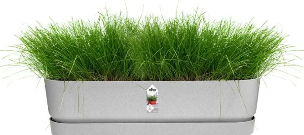 Elho plantenbak met waterreservoir Greenville grijs 69 x 19,5 x 18,5 cm