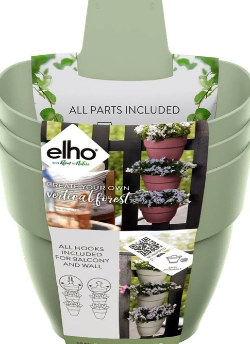 Elho plantenbak voor verticale tuin Vibia Campana Vertical Forest groen 20,7 x 17,1 x 29,7 cm