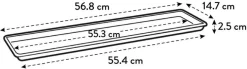 Elho schotel voor balkonbak Green Basics zwart 56,8 x 14,7 x 2,5 cm