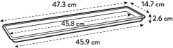 Elho schotel voor balkonbak Green Basics zwart 47,3 x 14,7 x 2,6 cm