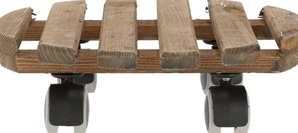 Esschert Design plantentrolley Esschert's Garden bruin D 28,8 H 8,3 cm