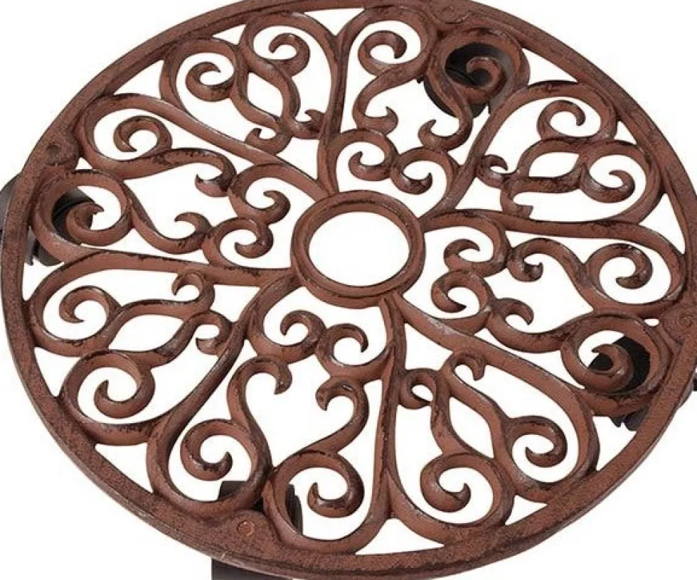 Esschert Design plantentrolley Esschert's Garden bruin D 34,5 H 6,4 cm