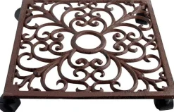 Esschert Design plantentrolley Esschert's Garden bruin 28,1 x 28,1 x 6,5 cm