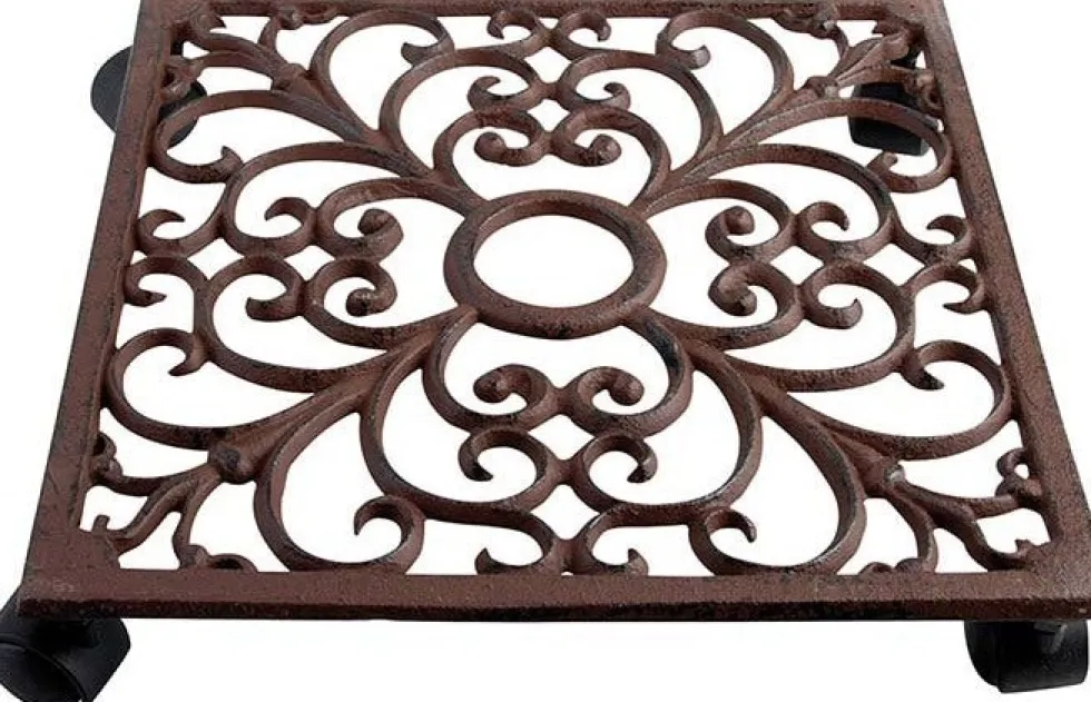 Esschert Design plantentrolley Esschert's Garden bruin 28,1 x 28,1 x 6,5 cm