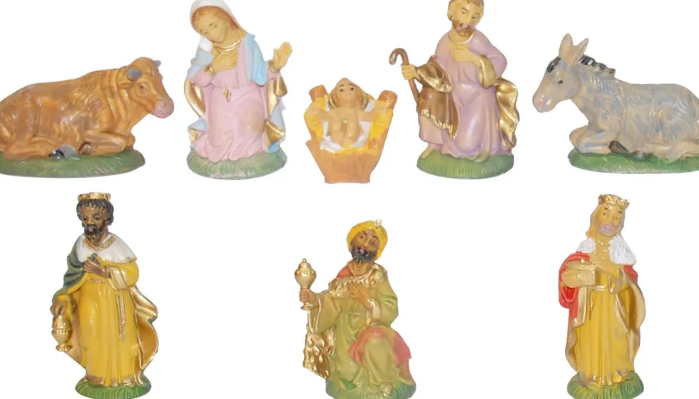 Euromarchi kerststal figuren meerdere kleuren 8 stuks