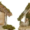 Euromarchi kerststal naturel 25 x 13 x 21 cm 2 stuks