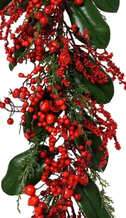 Everlands guirlande Big Berry groen / rood bessen 180 cm