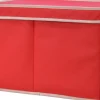 Everlands kerstballen opbergbox voor 24 kerstballen rood 30 x 39 x 25 cm
