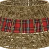 Everlands kerstboomrok Eline naturel / rood D 70 H 28 cm