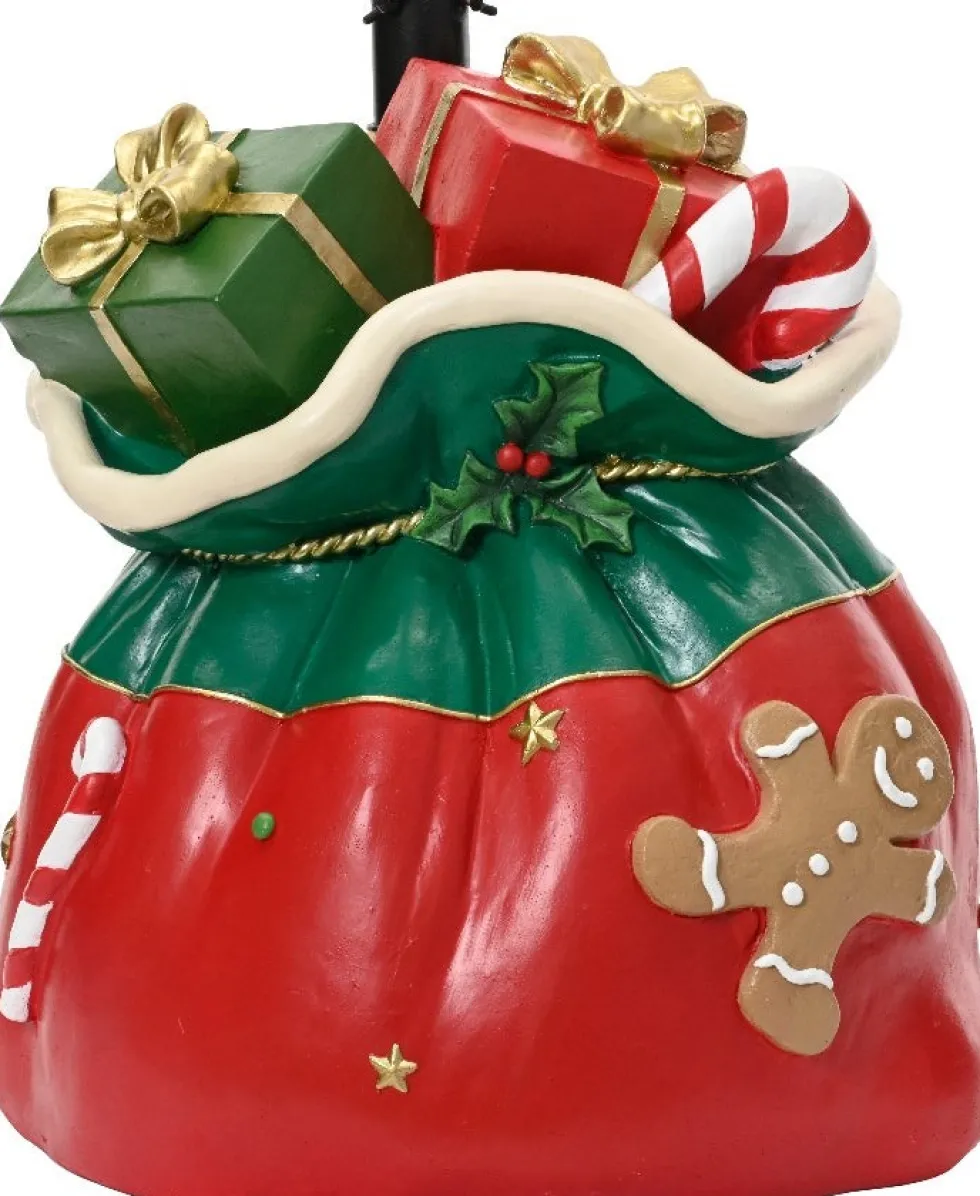 Everlands kerstboomstandaard cadeauzak rood / groen 38 x 42 x 47 cm