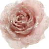 Everlands kerstclip roze D 14 H 8,5 cm