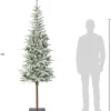 Everlands kunstkerstboom Alpbach besneeuwd met 220 lampjes warm wit D 75 H 210 cm