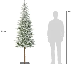 Everlands kunstkerstboom Alpbach besneeuwd met 220 lampjes warm wit D 75 H 210 cm
