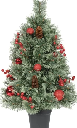 Everlands kunstkerstboom Cashmere met versiering D 46 H 75 cm
