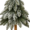 Everlands kunstkerstboom European besneeuwd op voet D 30 H 65 cm