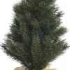 Everlands mini kunstkerstboom Malmö besneeuwd op jute voet D 30 H 45 cm