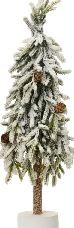 Everlands mini kunstkerstboom Merry Fir besneeuwd met versiering D 14 H 45 cm