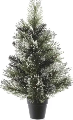 Everlands mini kunstkerstboom Finley besneeuwd in pot D 36 H 60 cm