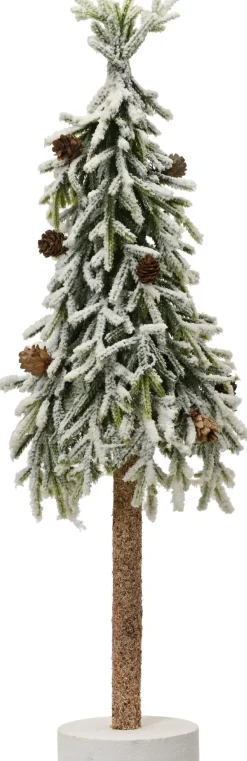 Everlands mini kunstkerstboom Merry Fir besneeuwd met versiering D 20 H 60 cm