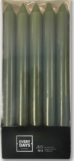 Everydays by Intratuin dinerkaars donkergroen 8 uur D 2 H 24 cm 10 stuks