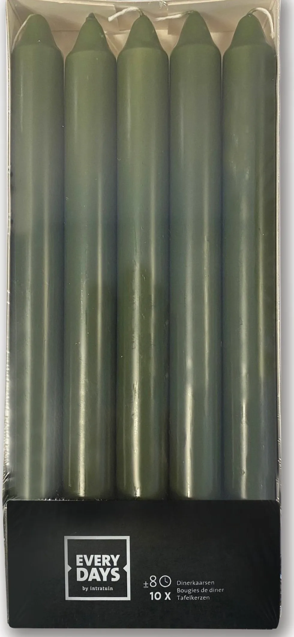 Everydays by Intratuin dinerkaars donkergroen 8 uur D 2 H 24 cm 10 stuks