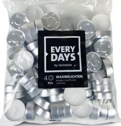 Everydays by Intratuin waxinelichten wit 4 uur 75 stuks