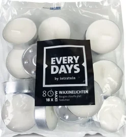 Everydays by Intratuin waxinelichten wit 8 uur 18 stuks