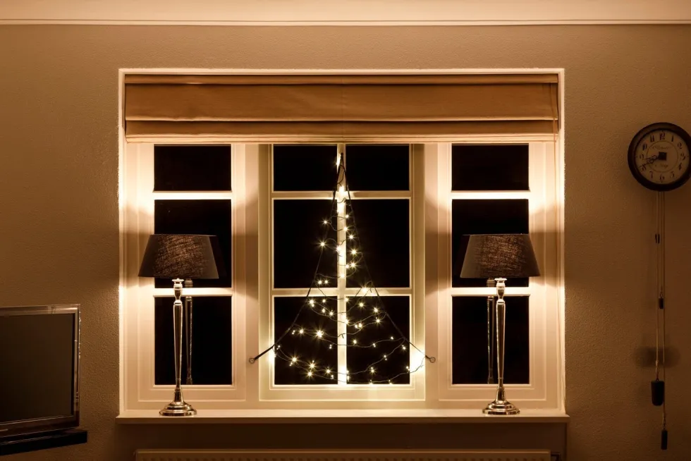 Fairybell raamkerstboom met 60 LED lampjes warm wit H 125 cm