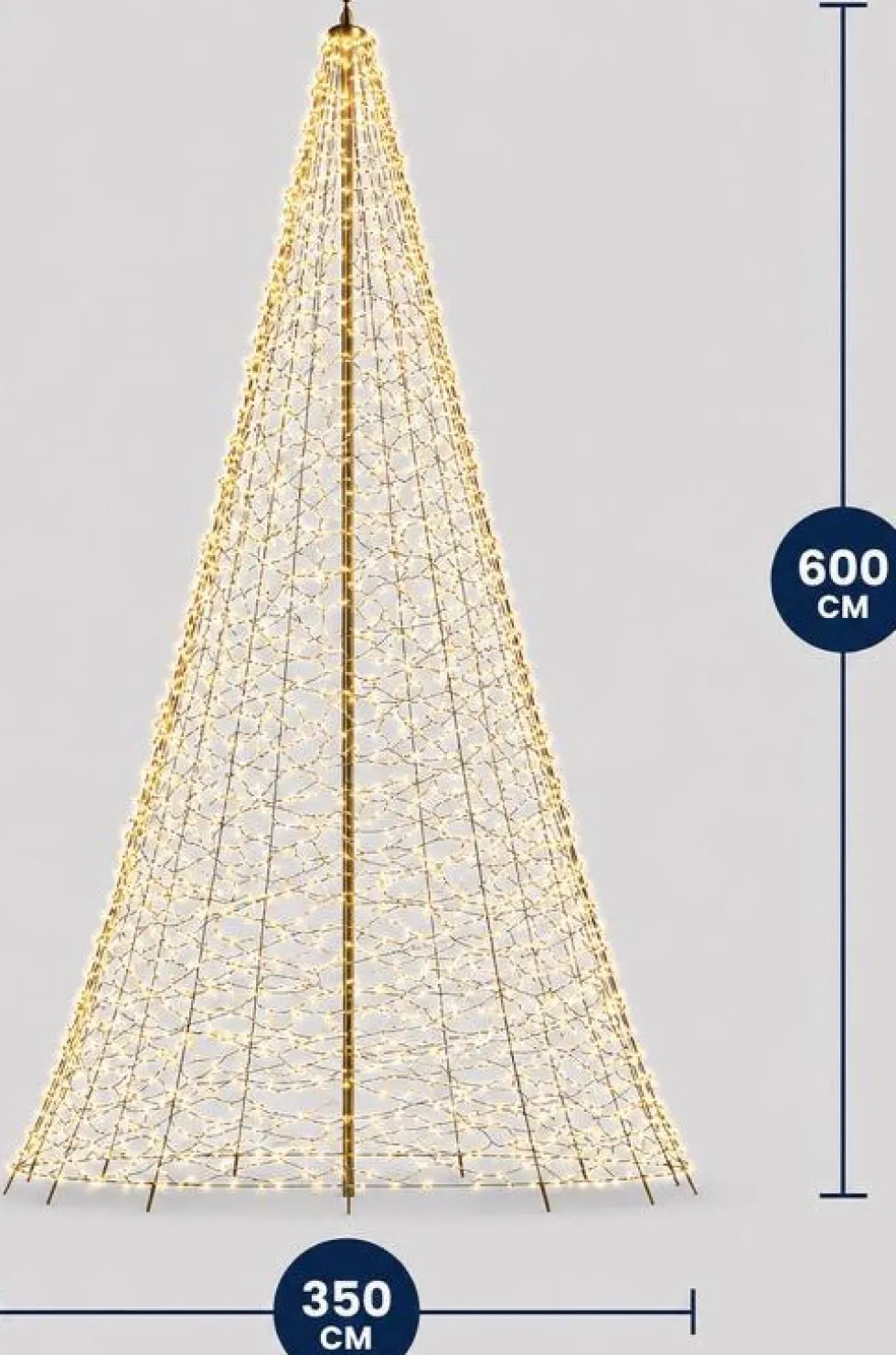 Fairybell vlaggenmast kerstboom met app Premium met 2048 lampjes warm wit / gekleurd H 6 m