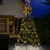 Fairybell vlaggenmast kerstboom twinkel H 400 cm met 640 LED lampjes warm wit