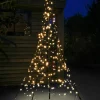 Fairybell vlaggenmast kerstboom H 200 cm met 300 LED lampjes warm wit