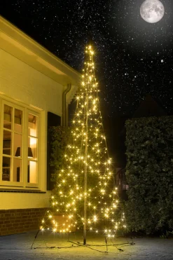 Fairybell vlaggenmast kerstboom H 300 cm met 320 LED lampjes warm wit