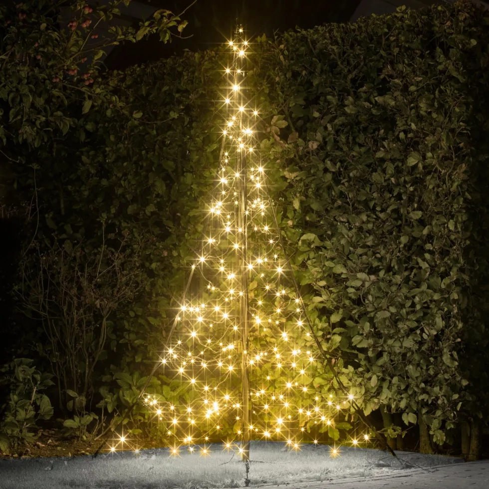 Fairybell vlaggenmast kerstboom H 300 cm met 320 LED lampjes warm wit