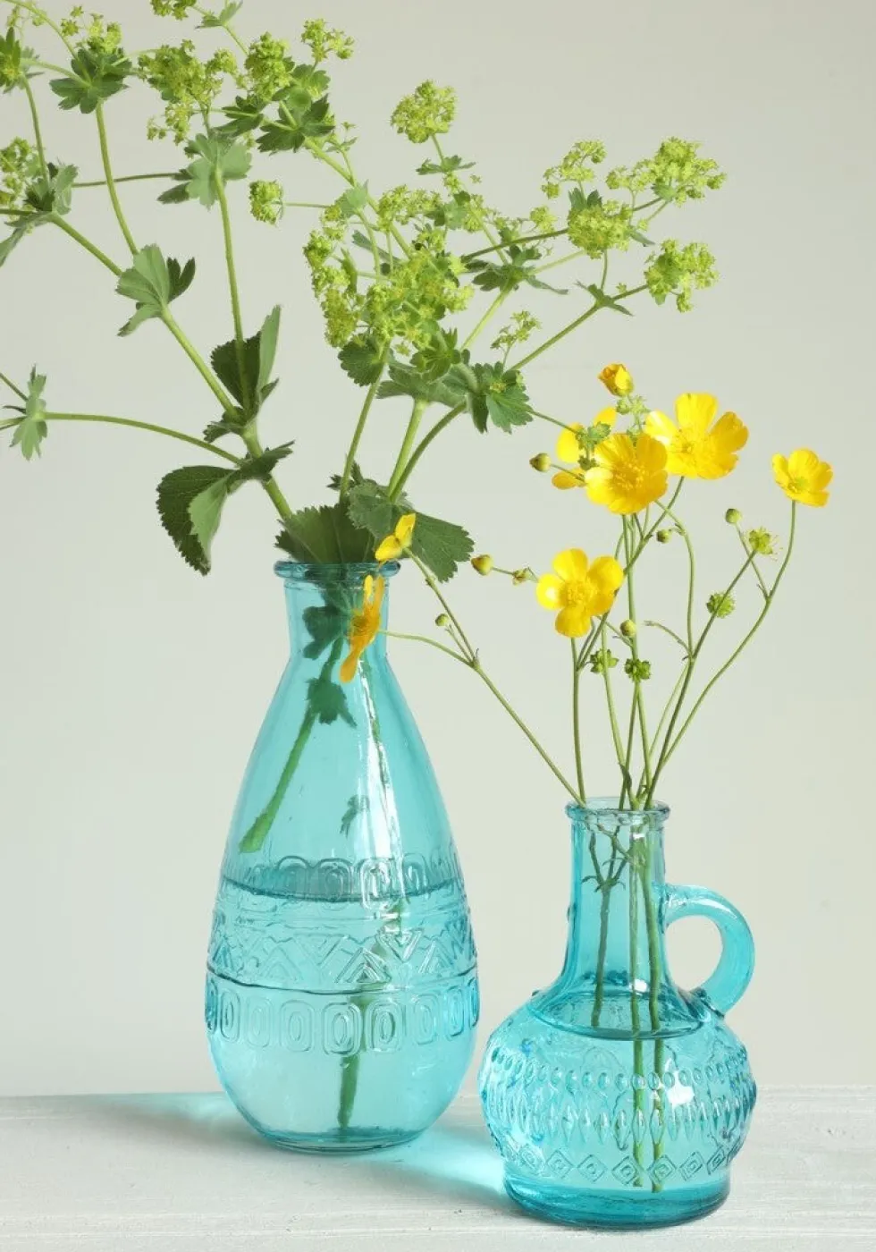 Fles Milano blauw D 6 H 10 cm