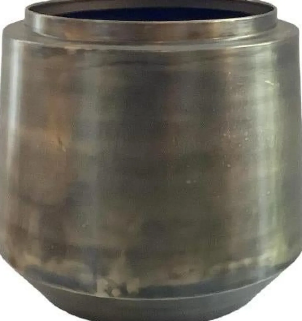Gina Da bloempot Indigo goud D 40 H 44 cm