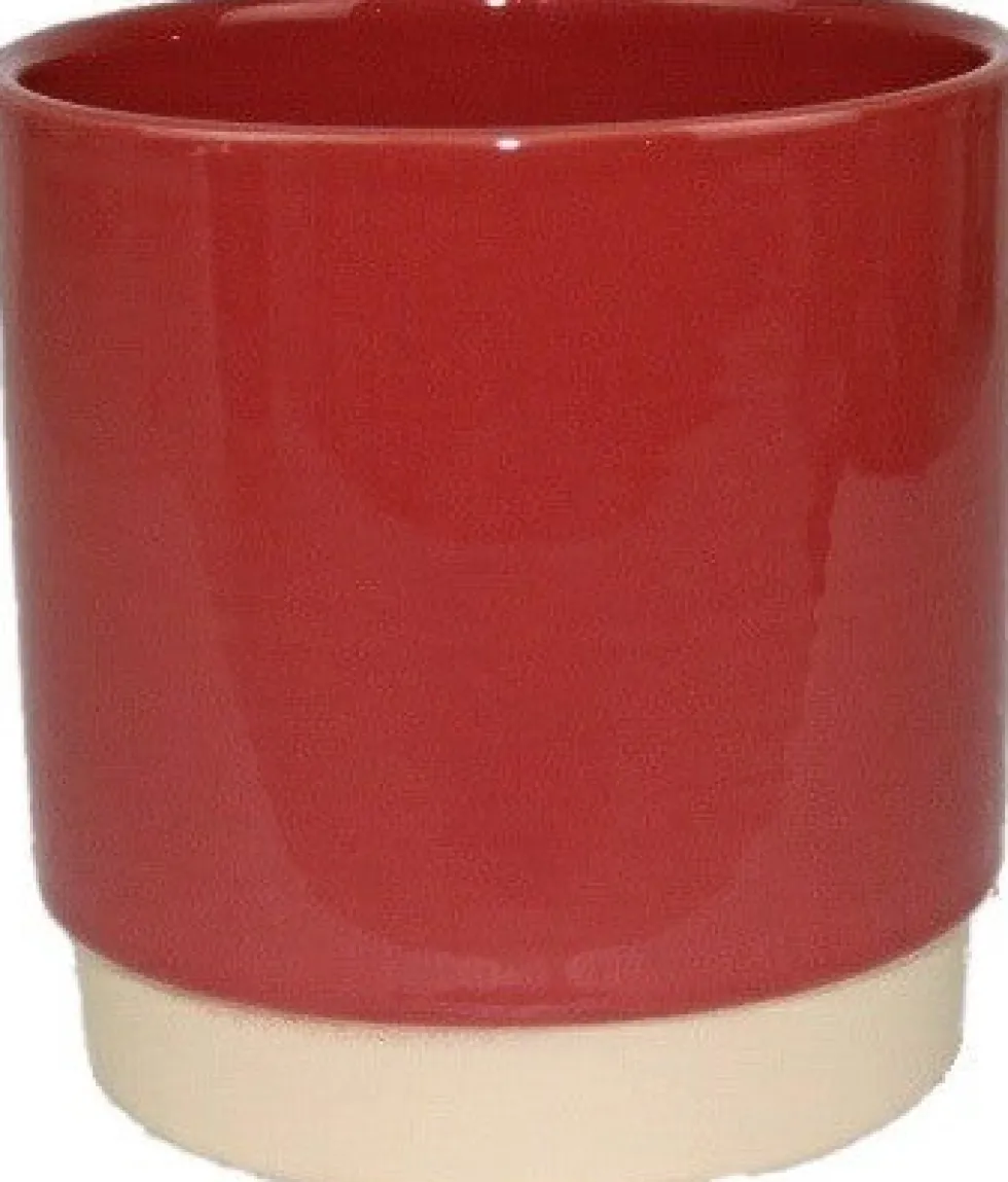 Gina Da bloempot op voet Eno rood duotoon D 13 H 13 cm