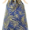 Gisela Graham piek Malene fee bladeren blauw / goud 13 x 13 x 28 cm