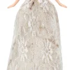 Gisela Graham piek Malene fee bloemen beige / goud 13 x 13 x 28 cm