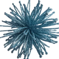 Glitter ijsster 10 cm 4 stuks lichtblauw