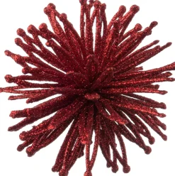 Glitter ijsster 10 cm 4 stuks rood