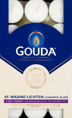 Gouda Waxinelichten wit 6 uur 45 stuks