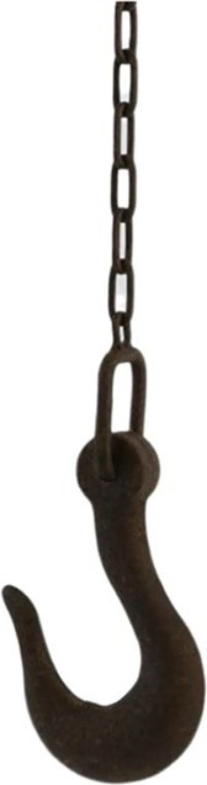 Haak aan ketting middel bruin 9 x 4 x 73 cm