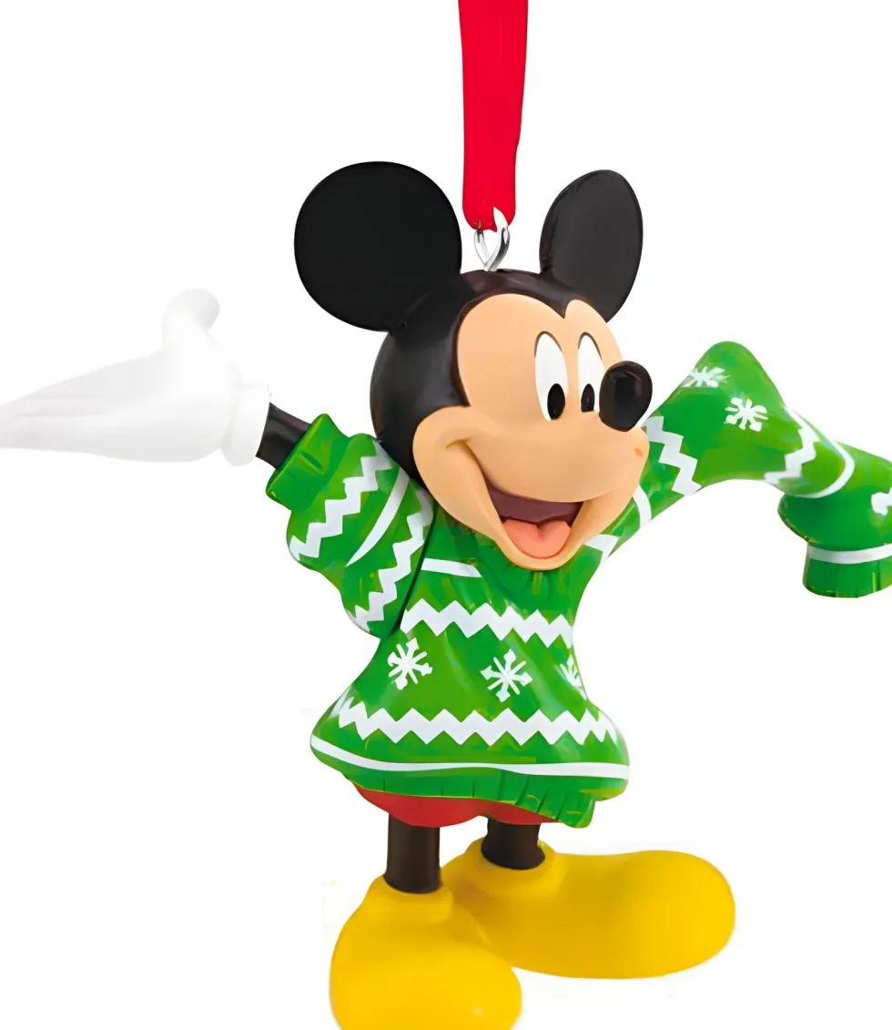 Hallmark kerst ornament Mickey en vrienden mickey sweater 5 x 5,5 x 8,5 cm