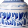 Heinen Delfts Blauw vaas Majolica wit / blauw D 9,5 H 15,5 cm