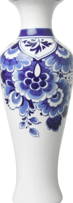 Heinen Delfts Blauw vaas Slank Bloem blauw D 8 H 20,5 cm