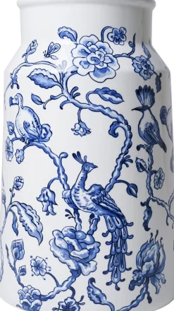 Heinen Delfts Blauw vaas The Heritage Bonte Familie wit / blauw D 19 H 30 cm